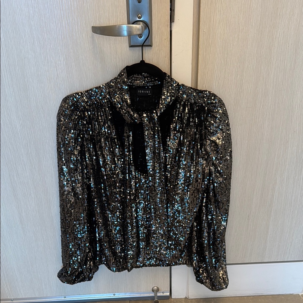 Black Sequin Blouse